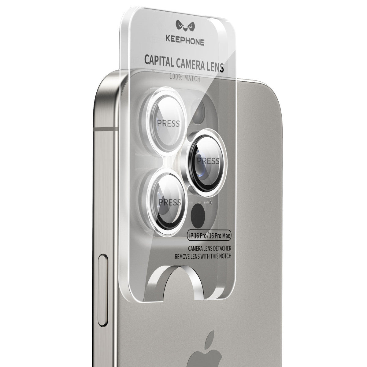 iPhone 16 Pro / 16 Pro Max kamera lens koruyucu çöl titanyum – görsel 5