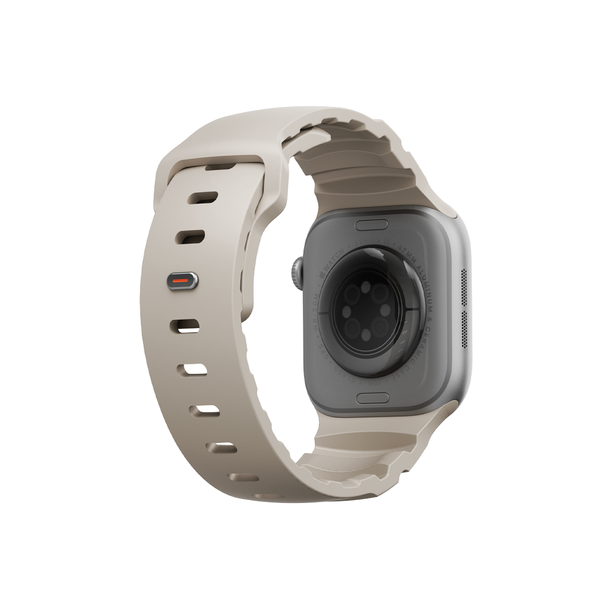 Uniq Alton silikon Apple Watch 41mm kordon bej – görsel 3