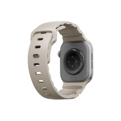 Uniq Alton silikon Apple Watch 41mm kordon bej – görsel 3