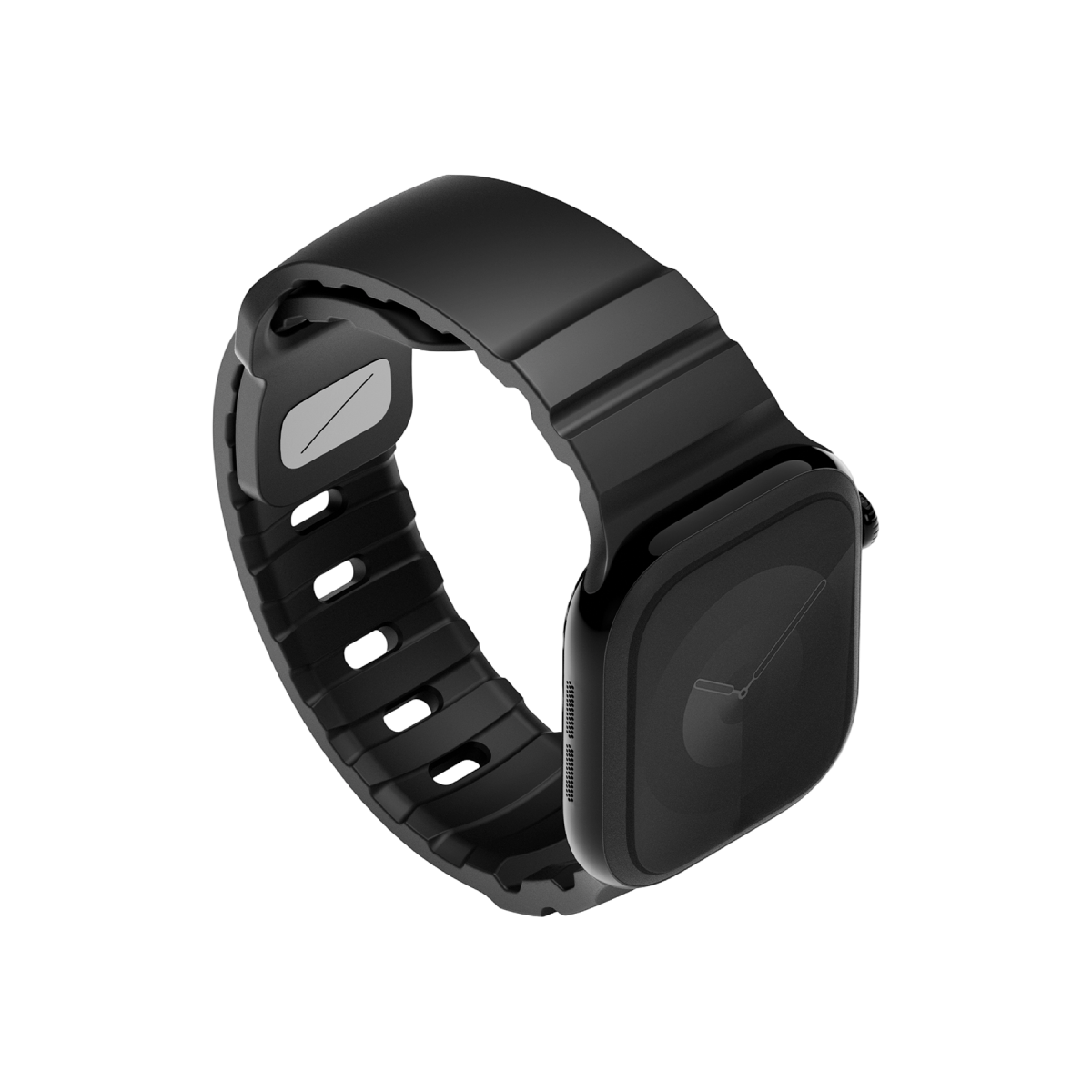 Uniq Alton silikon Apple Watch 41mm kordon siyah – görsel 2