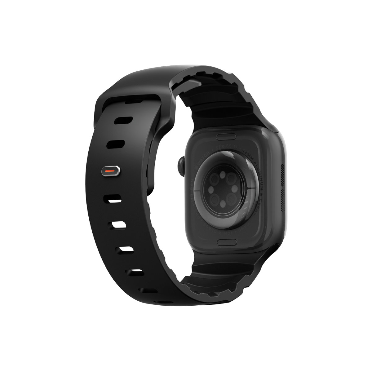 Uniq Alton silikon Apple Watch 41mm kordon siyah – görsel 3