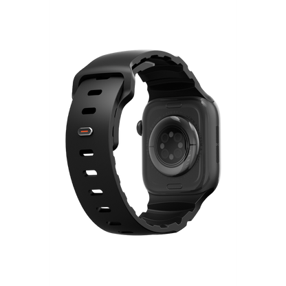 Uniq Alton silikon Apple Watch 41mm kordon siyah – görsel 3