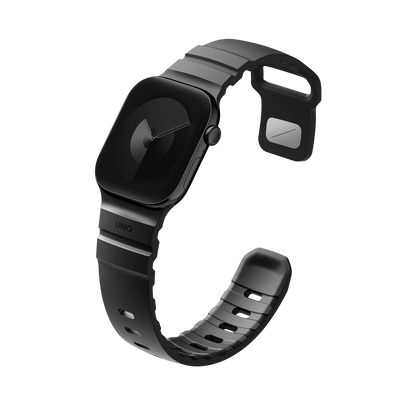 Uniq Alton silikon Apple Watch 41mm kordon siyah