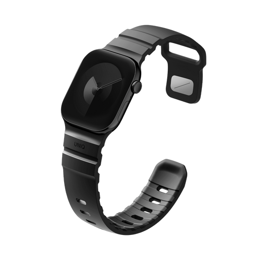 Uniq Alton silikon Apple Watch 41mm kordon siyah