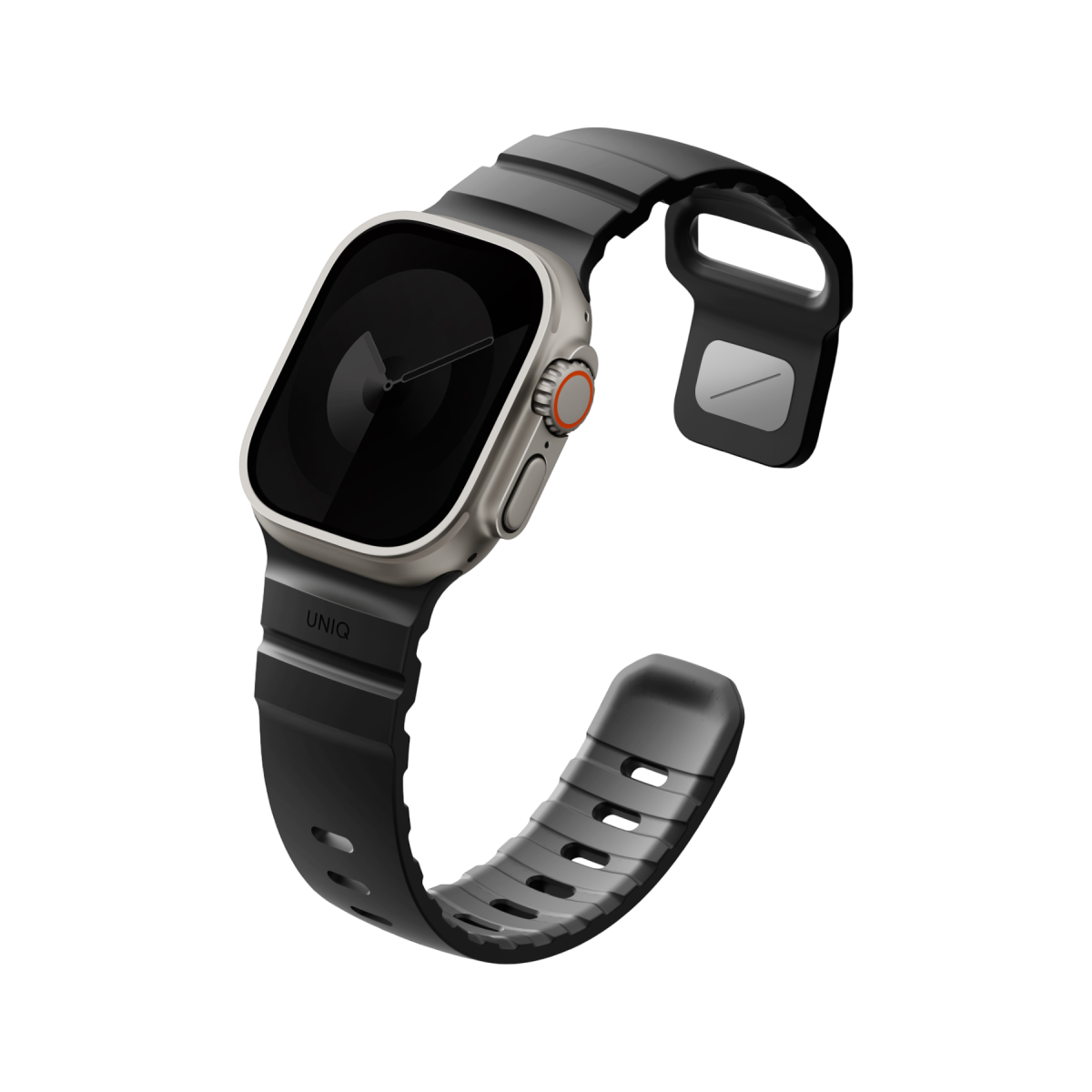 Uniq Alton silikon Apple Watch kordon siyah